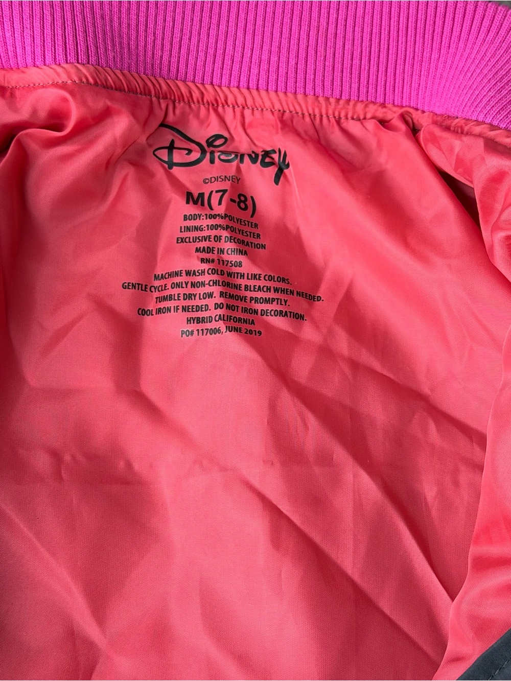 Disney Grey Puffer Jacket with Pink Trim and Minnie Appliqué - Picture 3 of 6